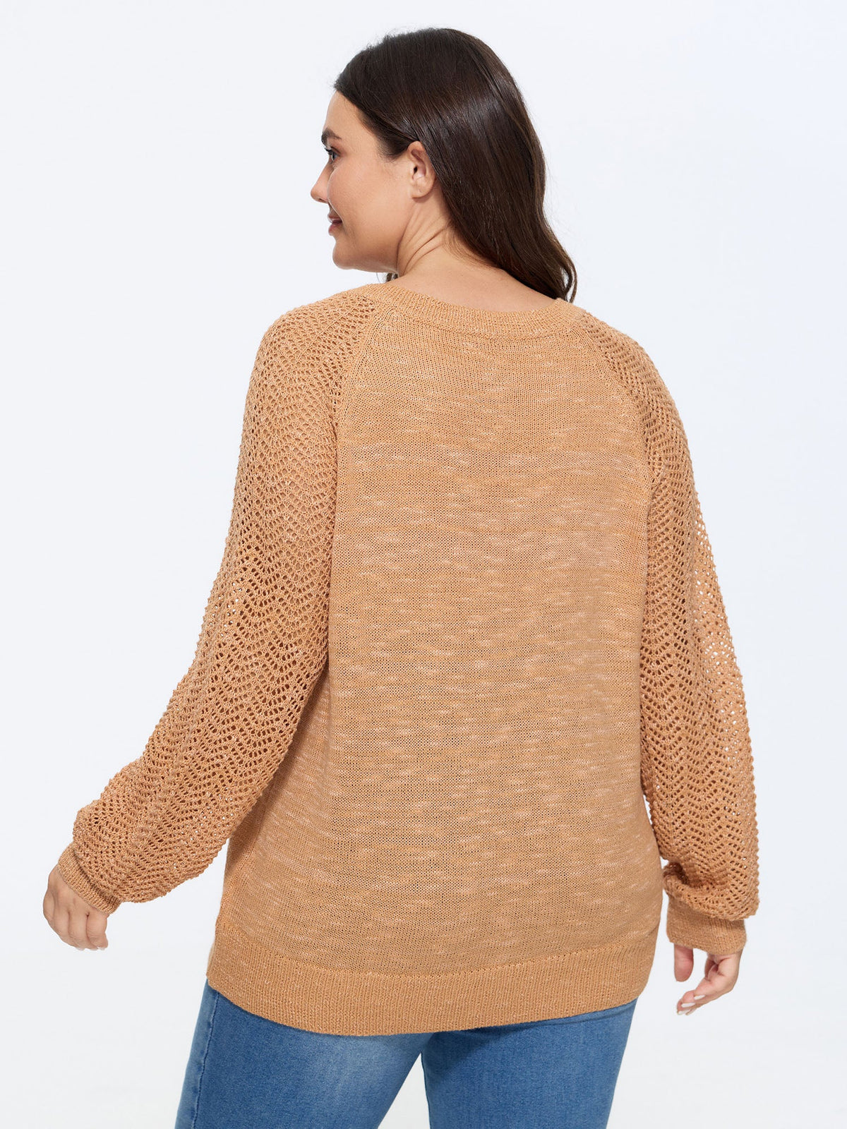 Texture Cut Out Raglan Sleeve Pullover