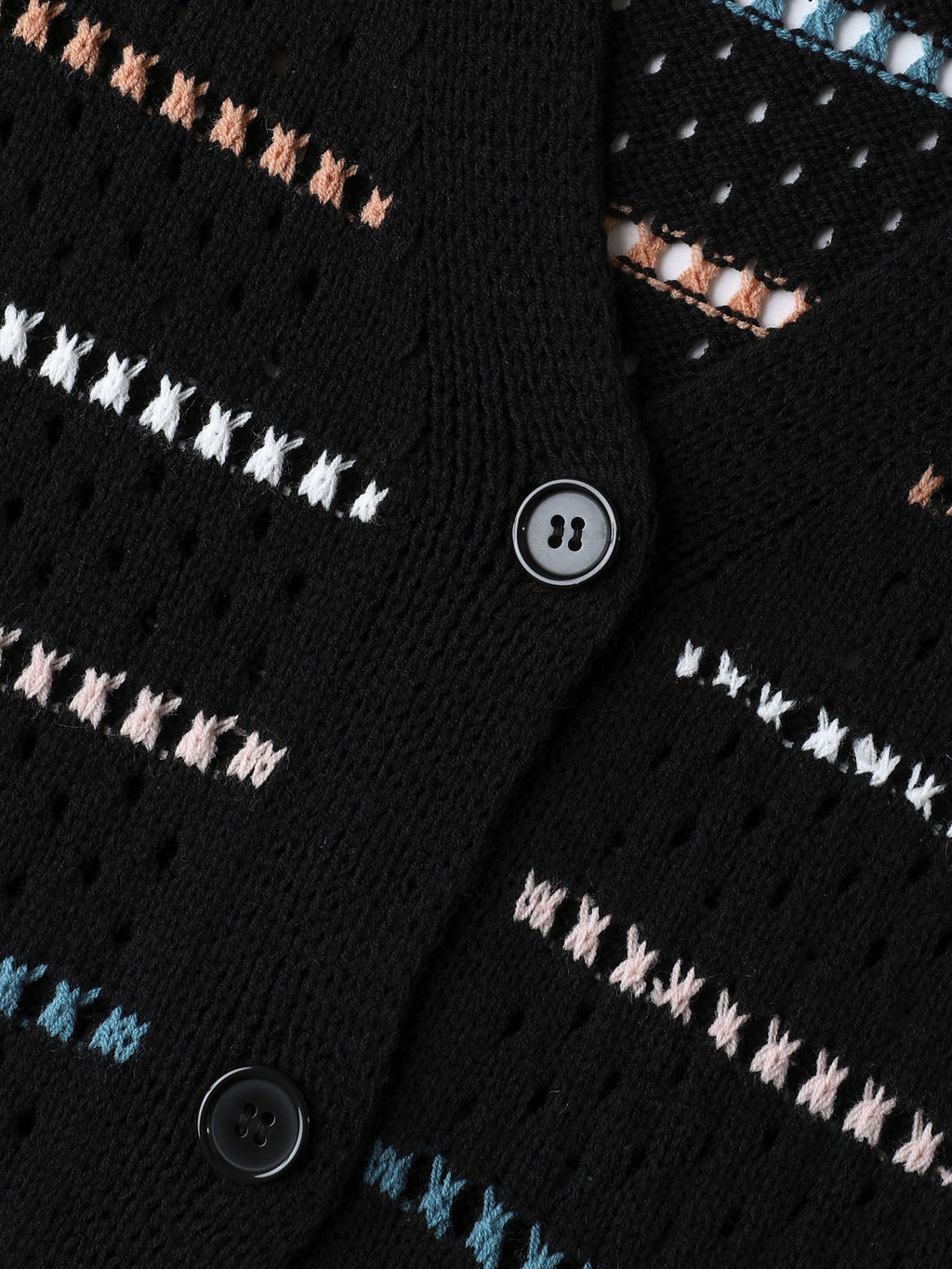 Colorful Stripes Button Detail Knit Cardigan