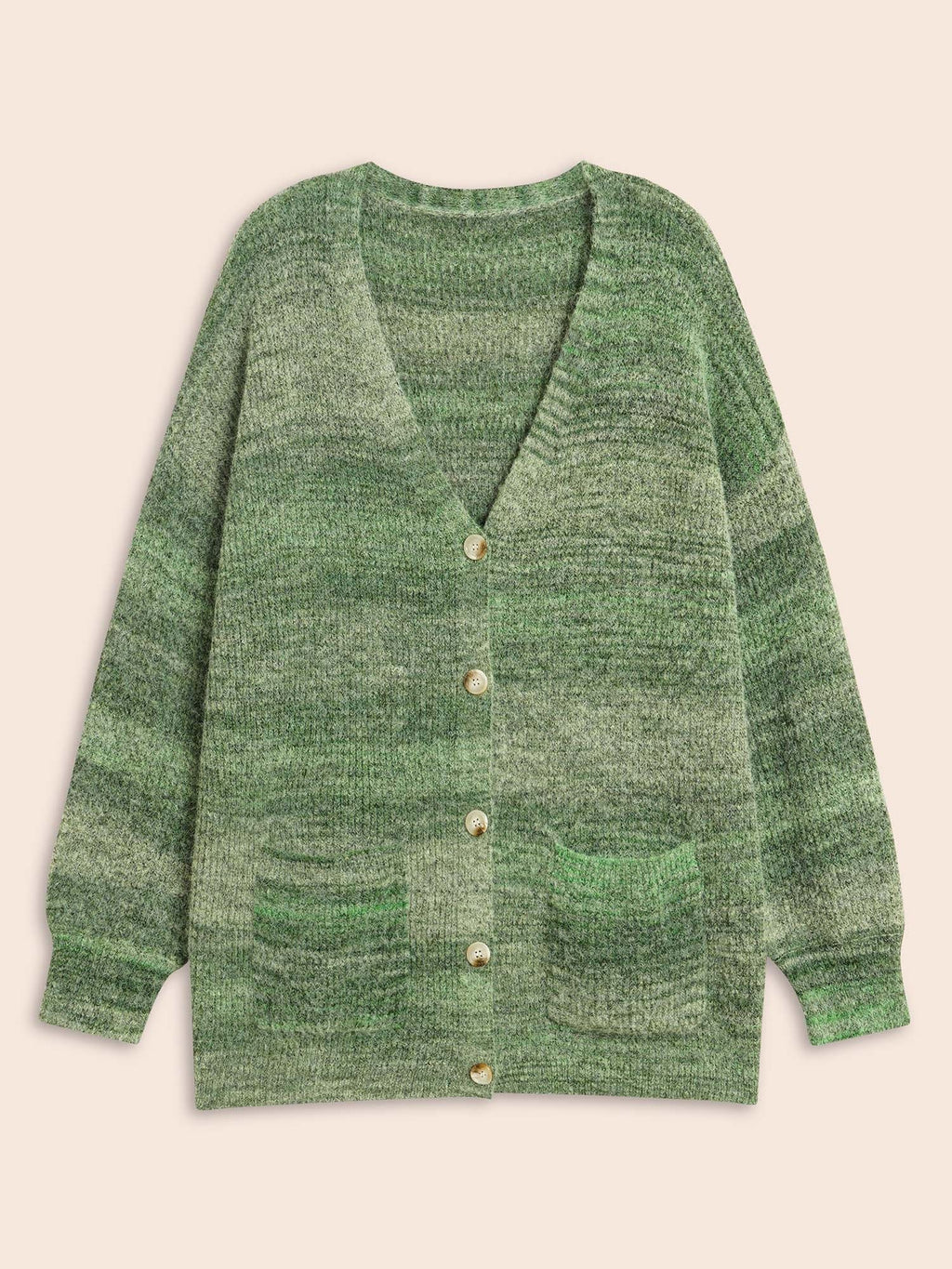 Contrast Patched Pocket Drop Shoulder Cardigan