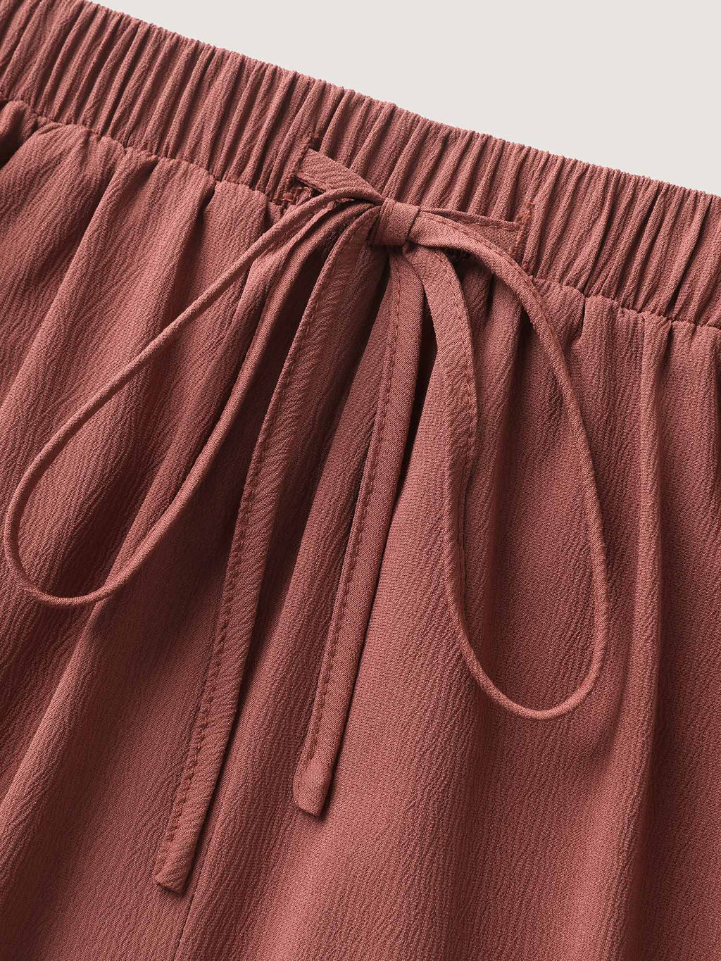Stretchy Pockets Waist-Tie Straight Pants