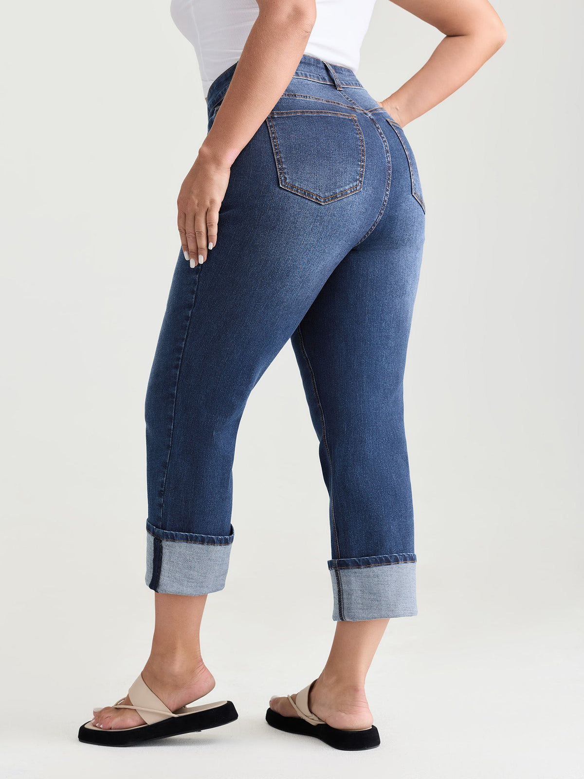 Thigh-Friendly Capri Straight-Leg Jeans