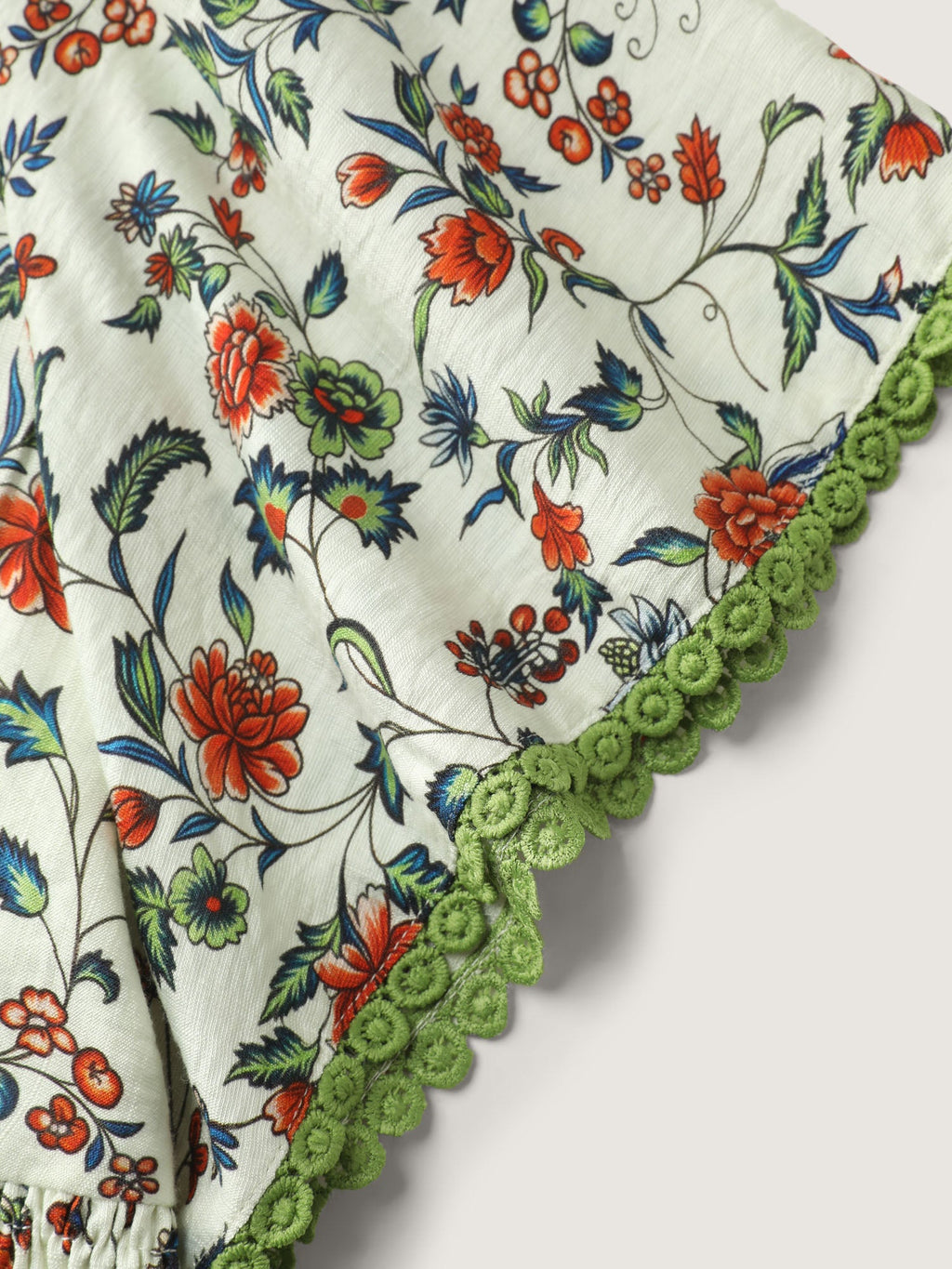 Dense Floral Print Bustier Shirred Waist Blouse