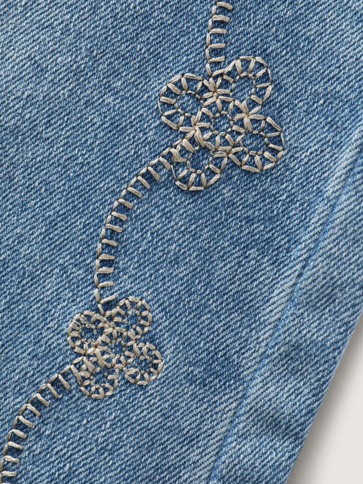 Supersoft Floral Embroidered Flared Hem Jeans