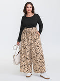 Colorblock Leopard Print Belted Jumpsuit