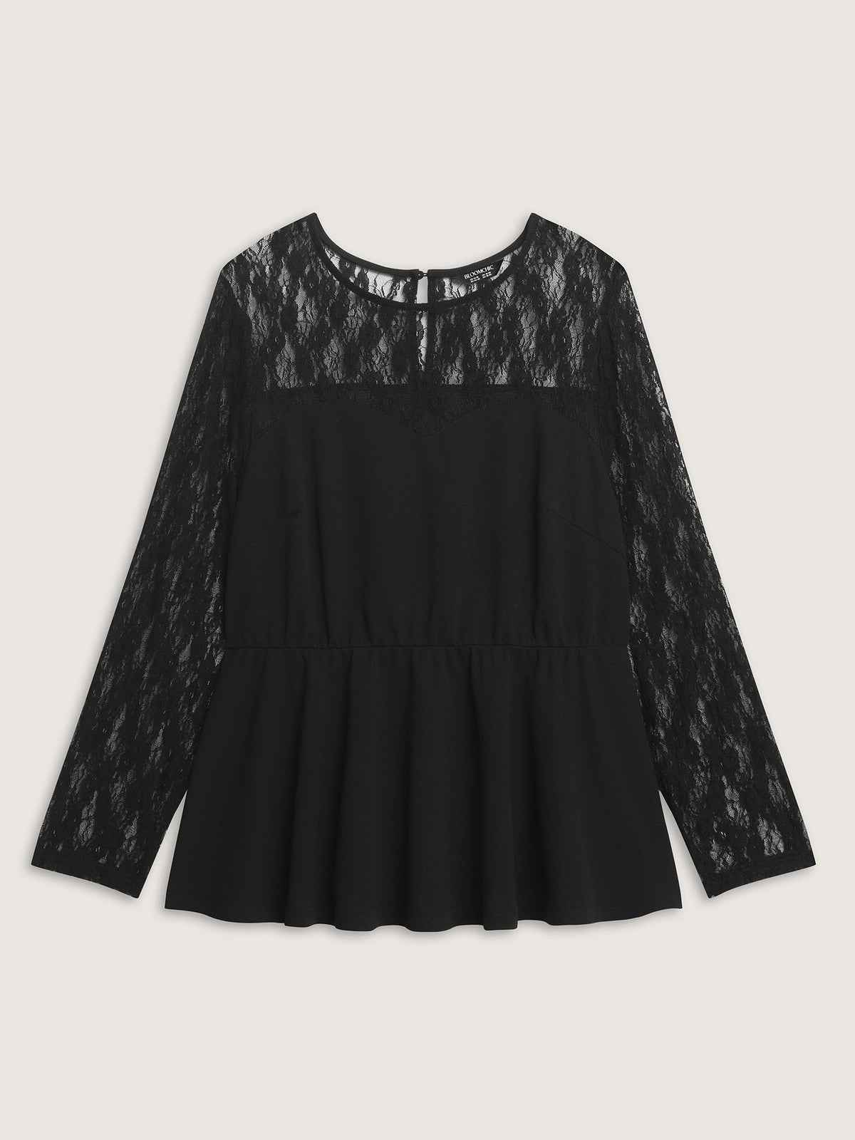 Sheer Lace Crisscross Plain Top