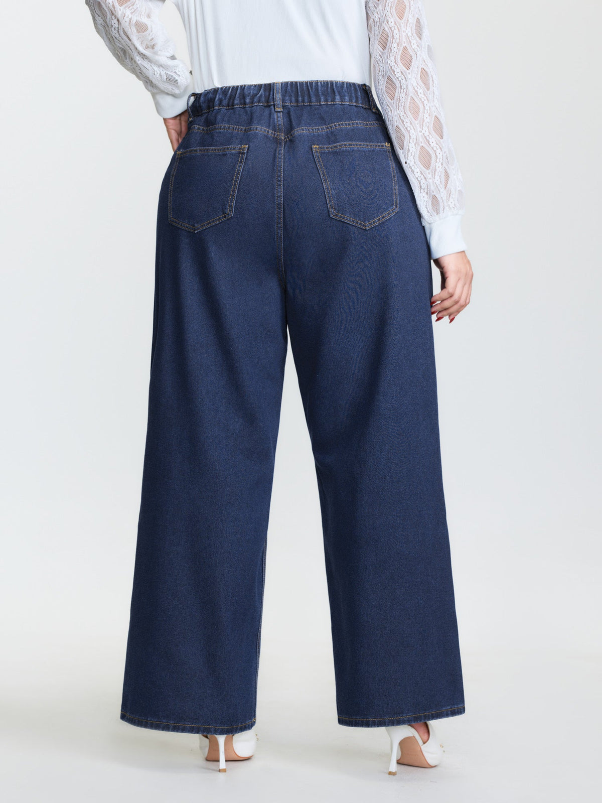 Classic Pull-On Wide-Leg Jeans