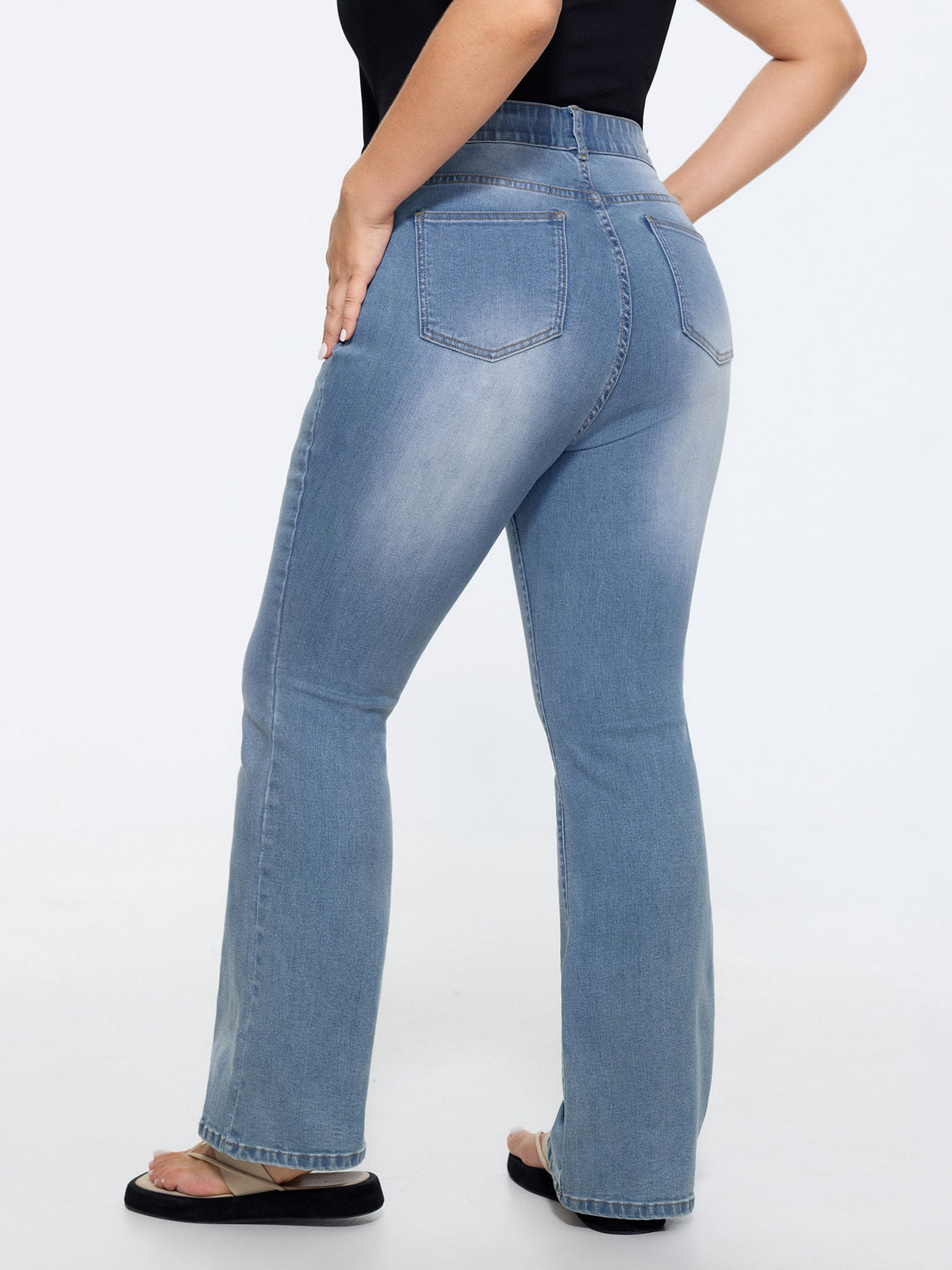 Stretchy Mid-Rise Bootcut Jeans