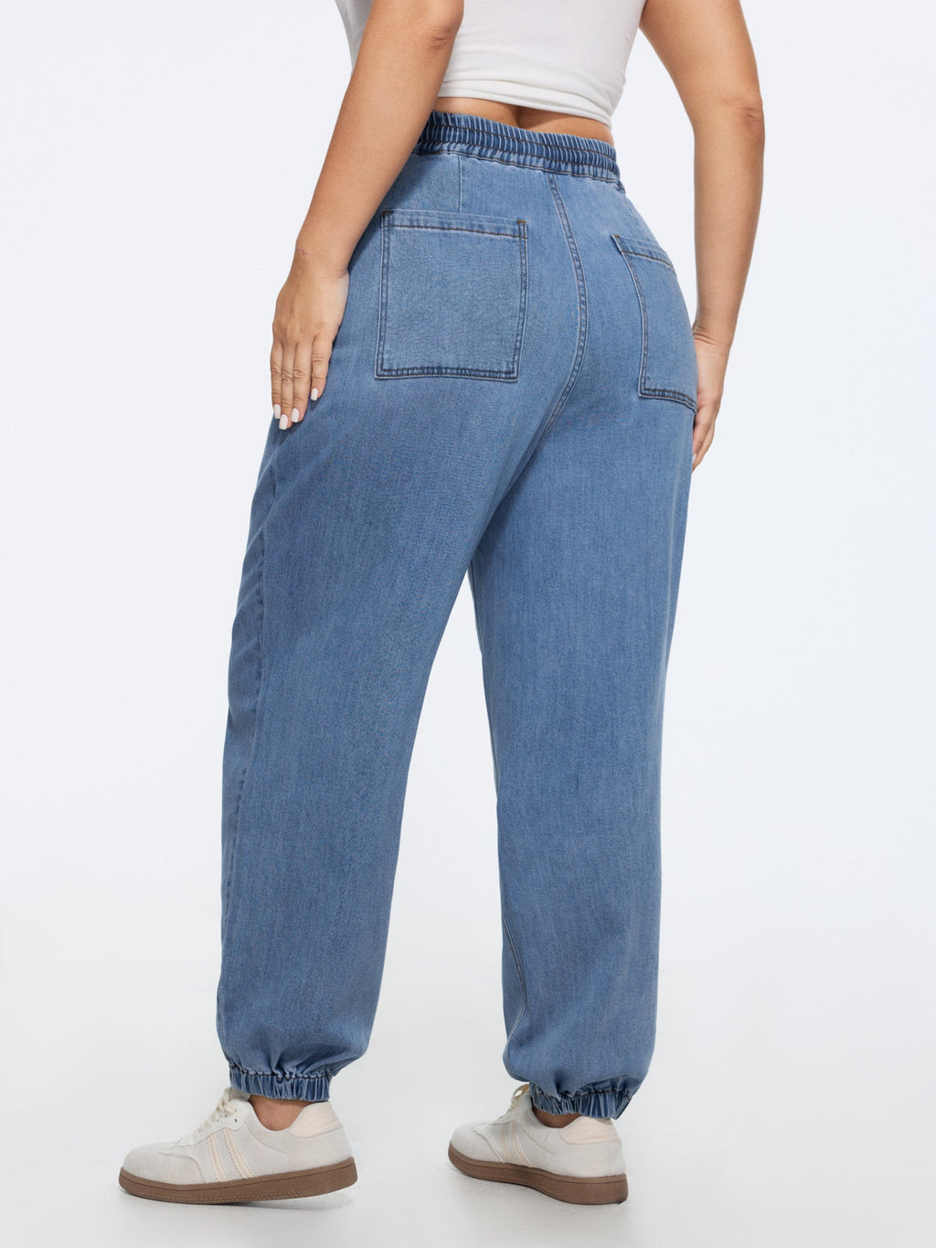 Pull-On Stretchy Cuffed Hem Jeans