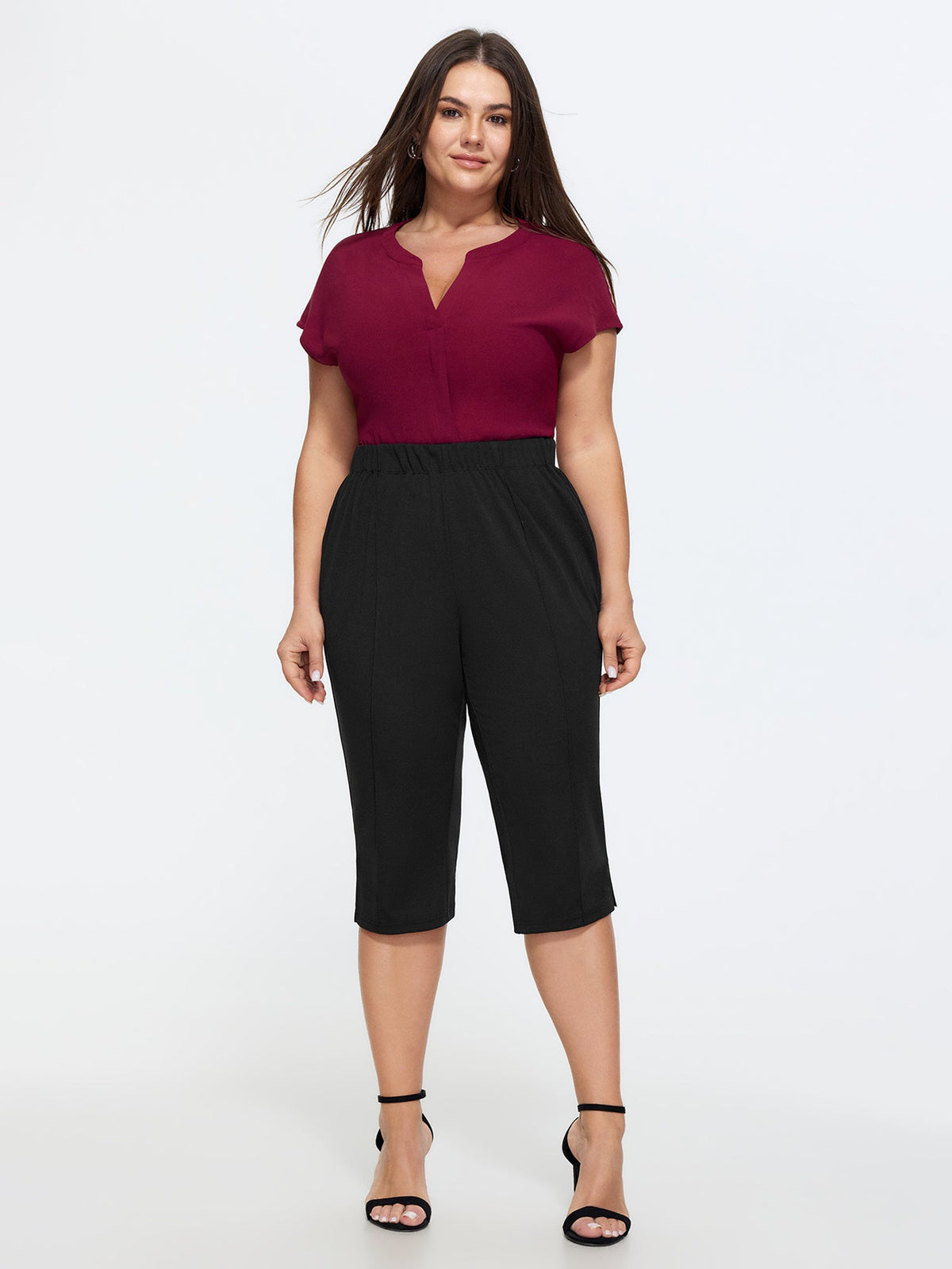 Stretchy Pull-On Cropped Pants