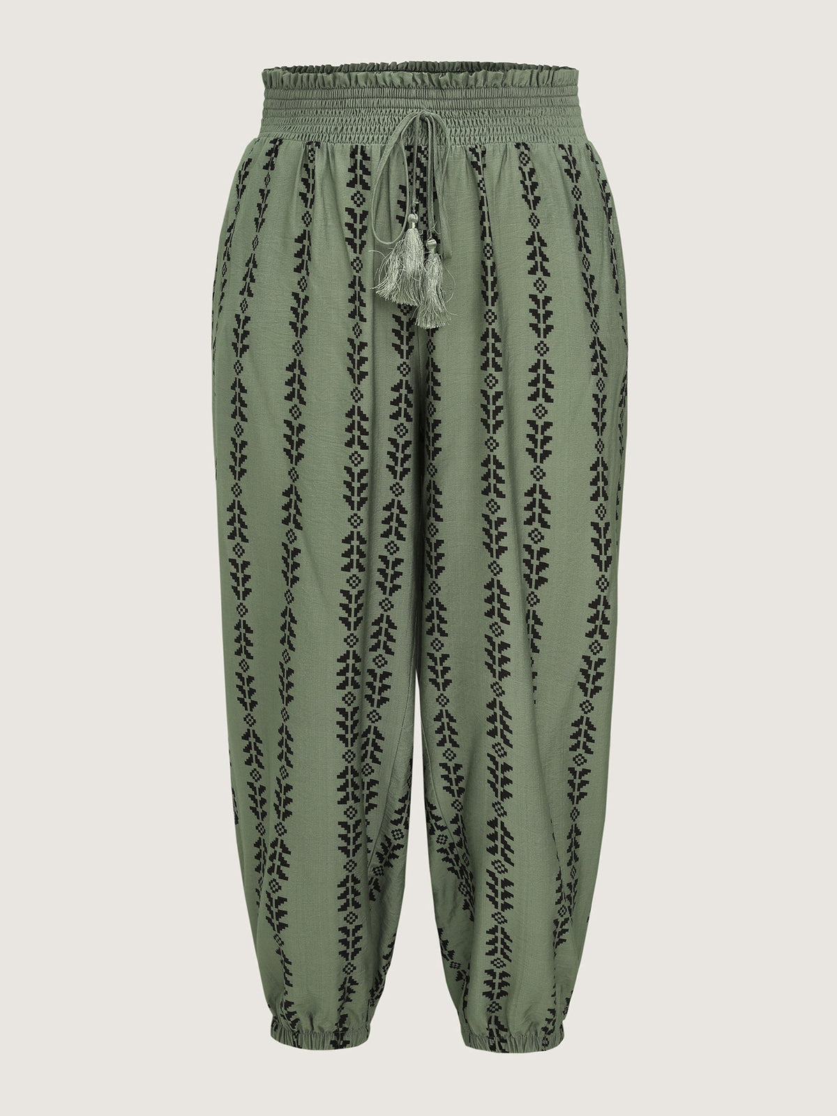 Supersoft Geometric Print Shirred Jogger Pants