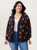 Strawberry Jacquard Pattern Knit Cardigan