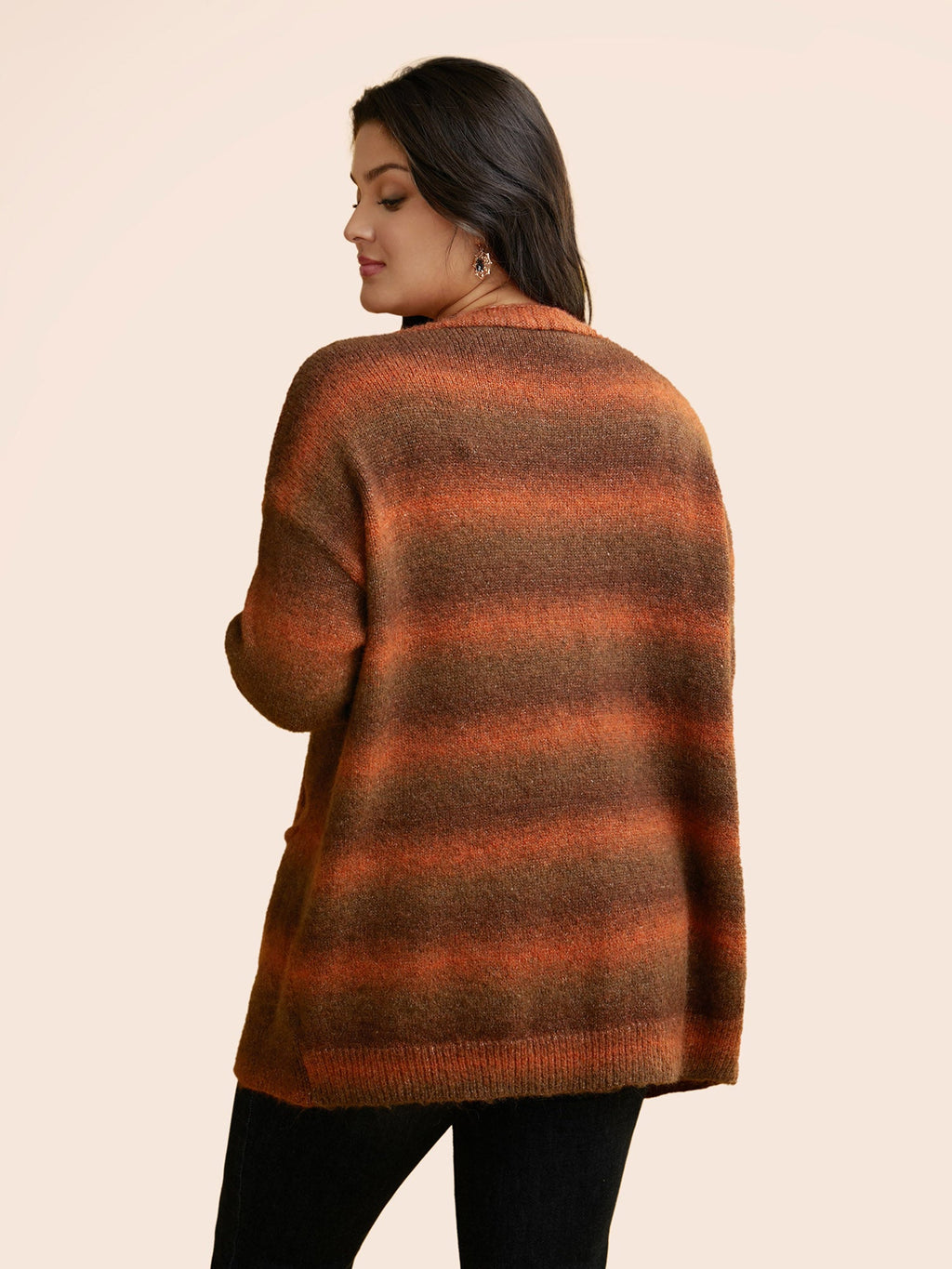 Gradient Dye Design Pockets Cardigan