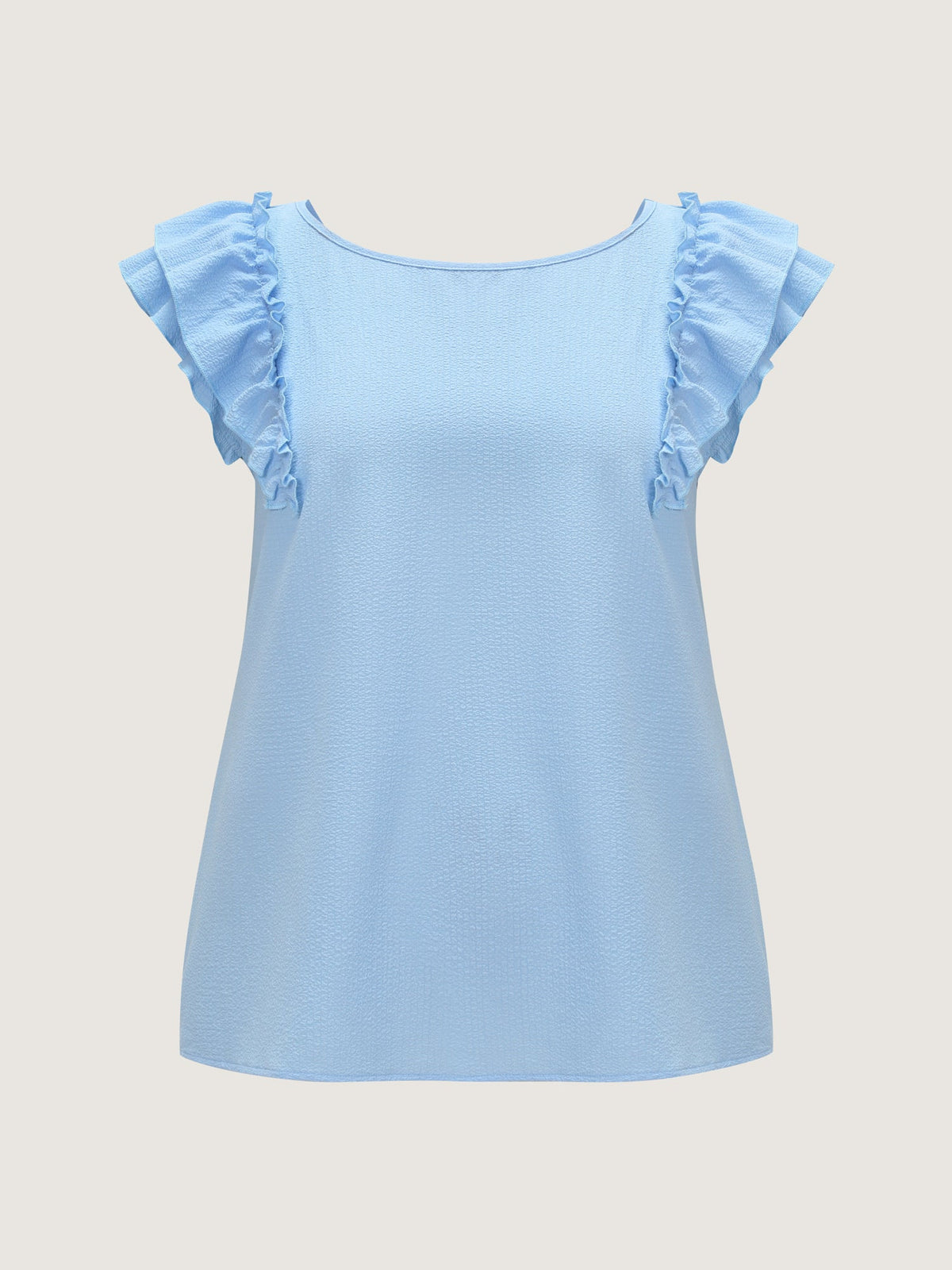 Textured Layered Flutter Sleeve Bowknot Blouse