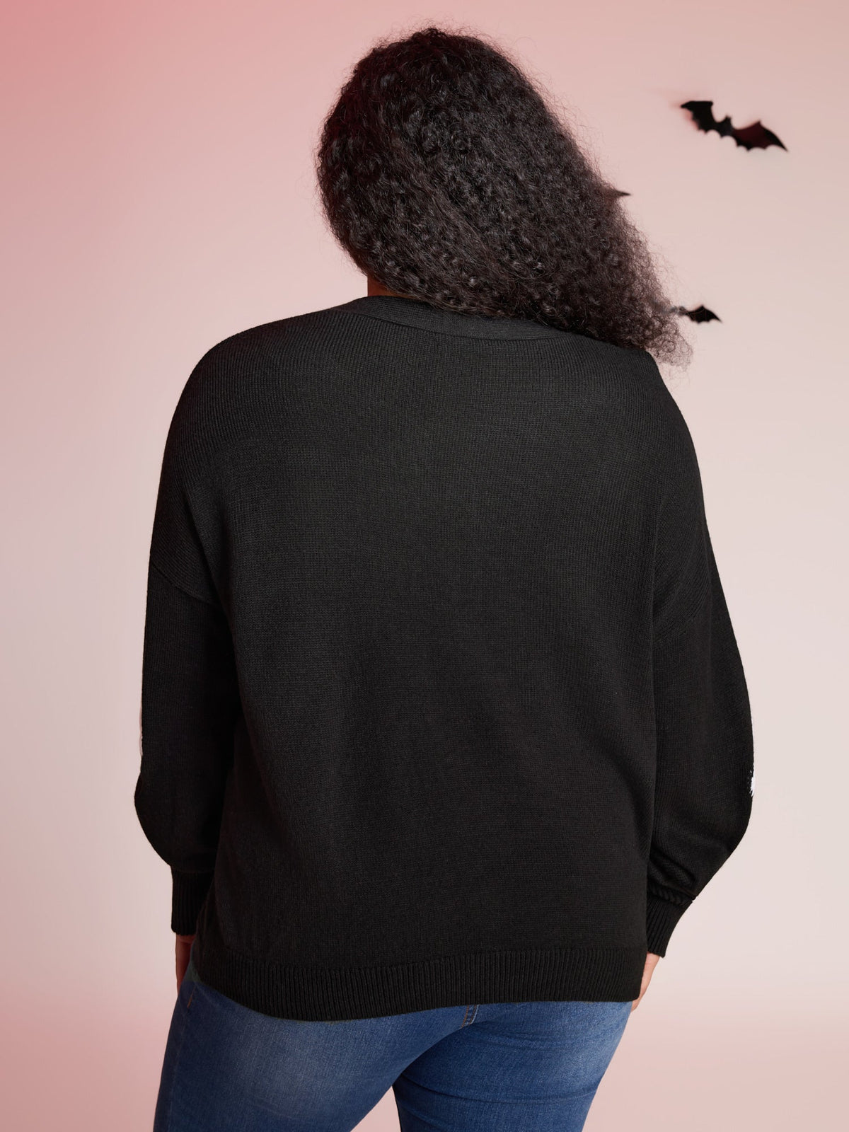 Happy Ghost Jacquard Arc Cardigan