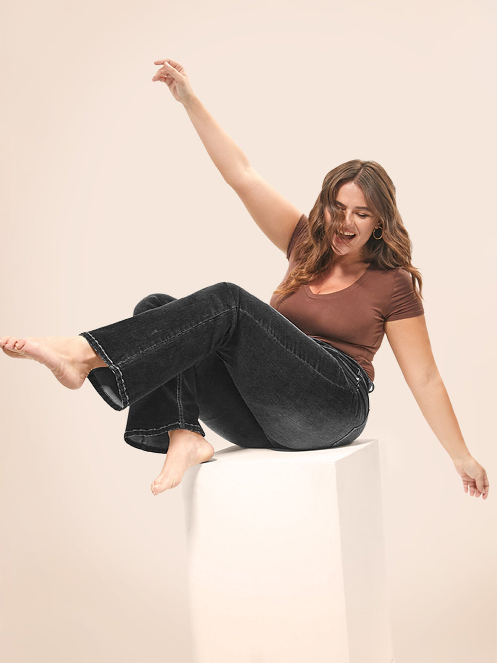 Thigh-Friendly Stretchy Flared Jeans