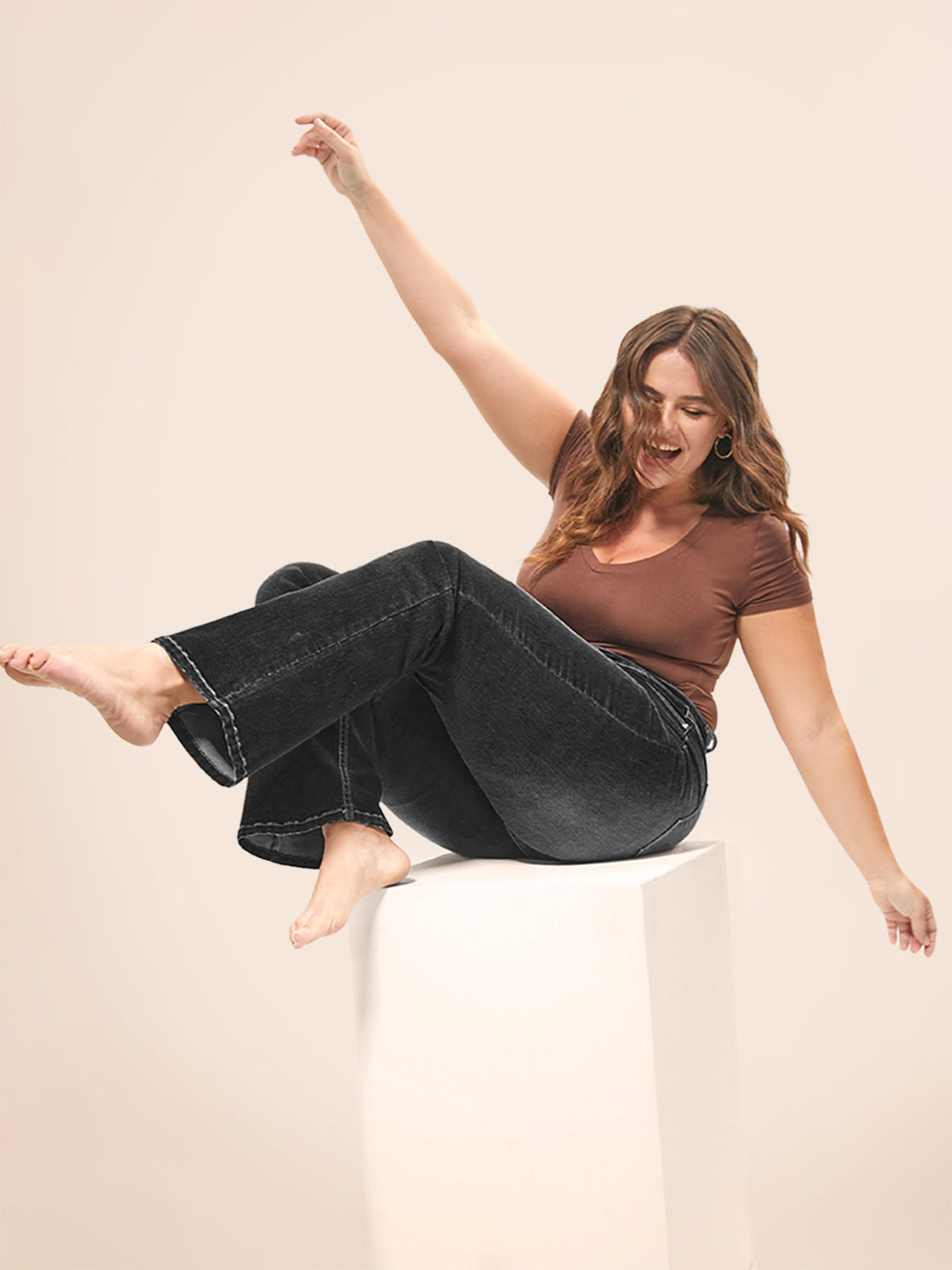 Thigh-Friendly Stretchy Flared Jeans