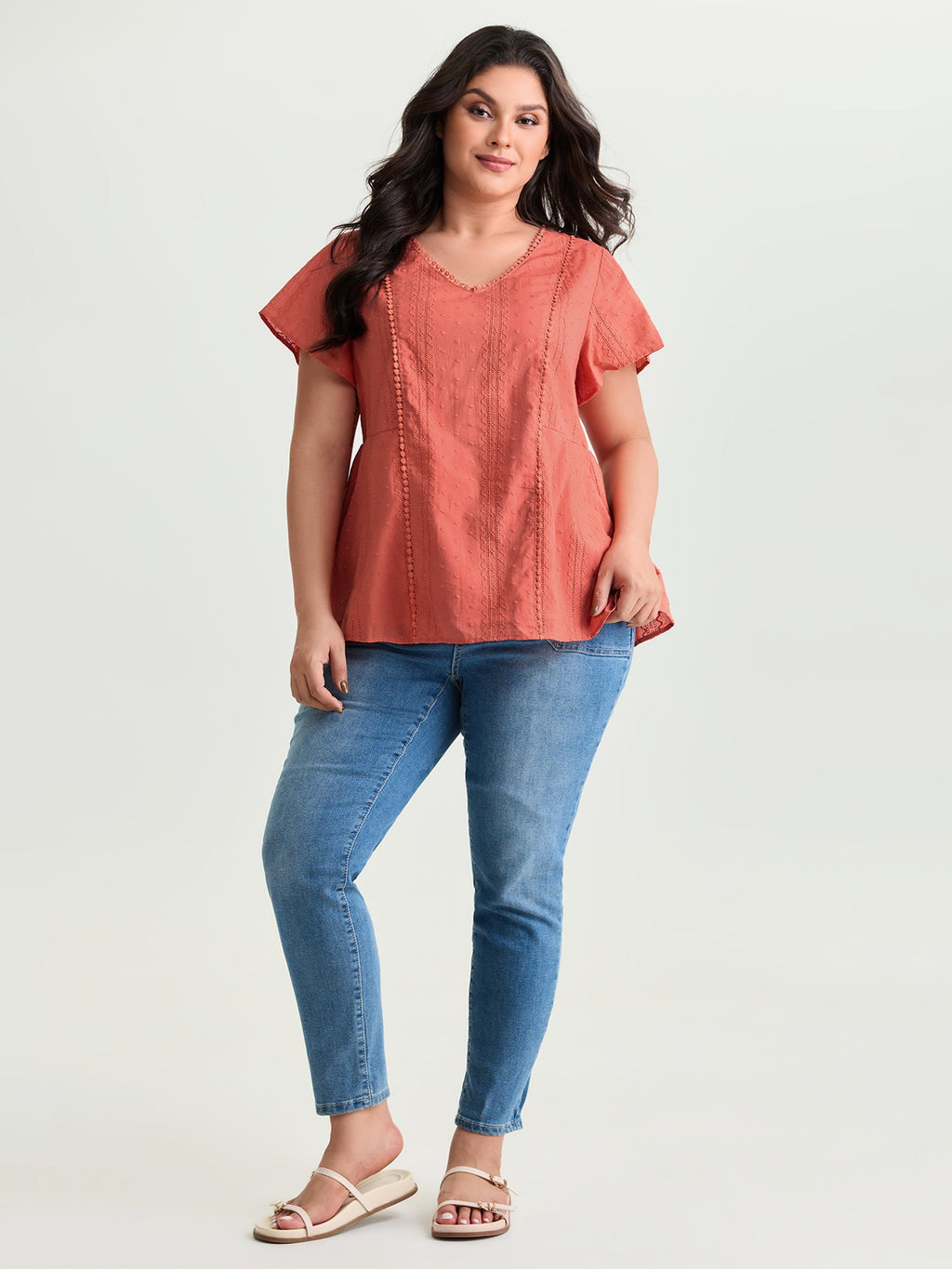 Cotton Breezy Eyelet Textured Blouse