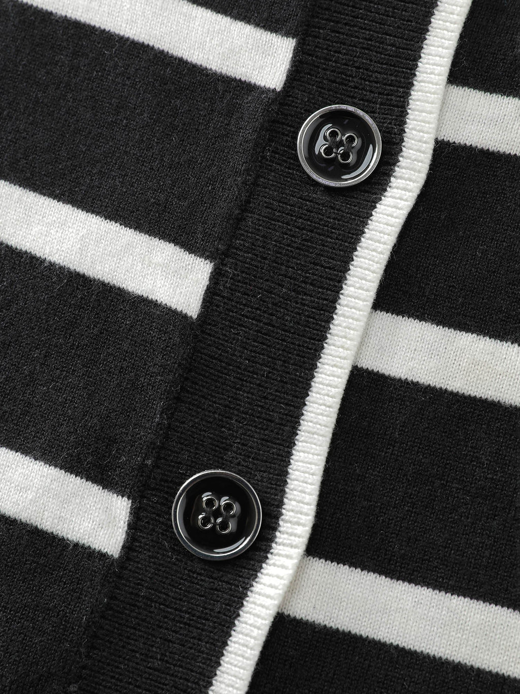 Stripe Wool Blend Slit Knit Cardigan