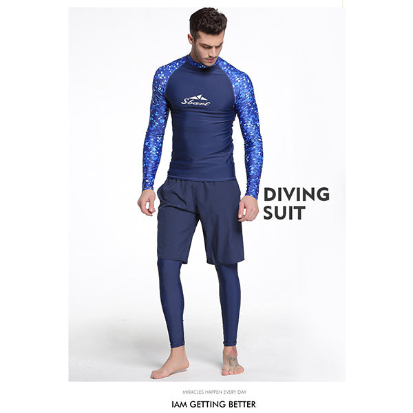 SBART Mens Top Wetsuits Lycra Quick Drying Swim Surf Dive Swimsuit