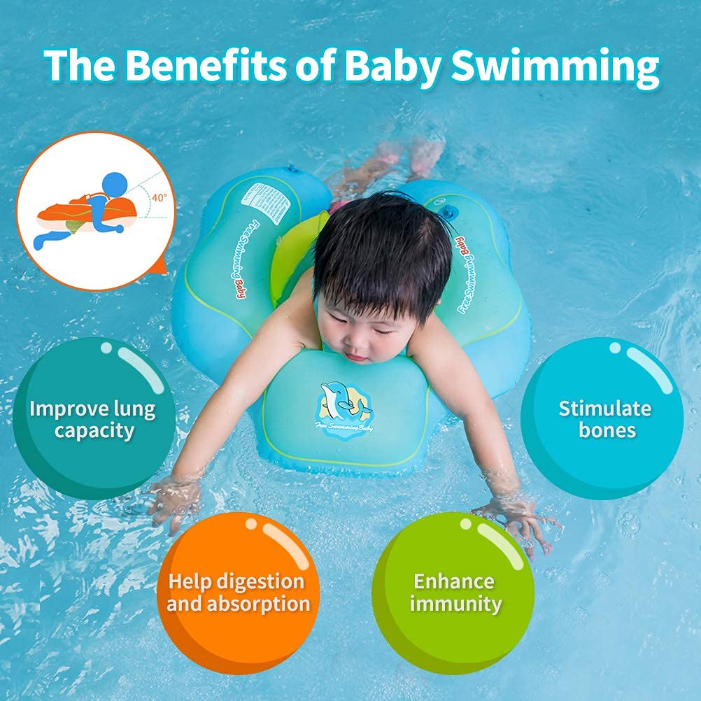Baby Smart Swim Trainer Safety Pool Float Ring with UV Canopy