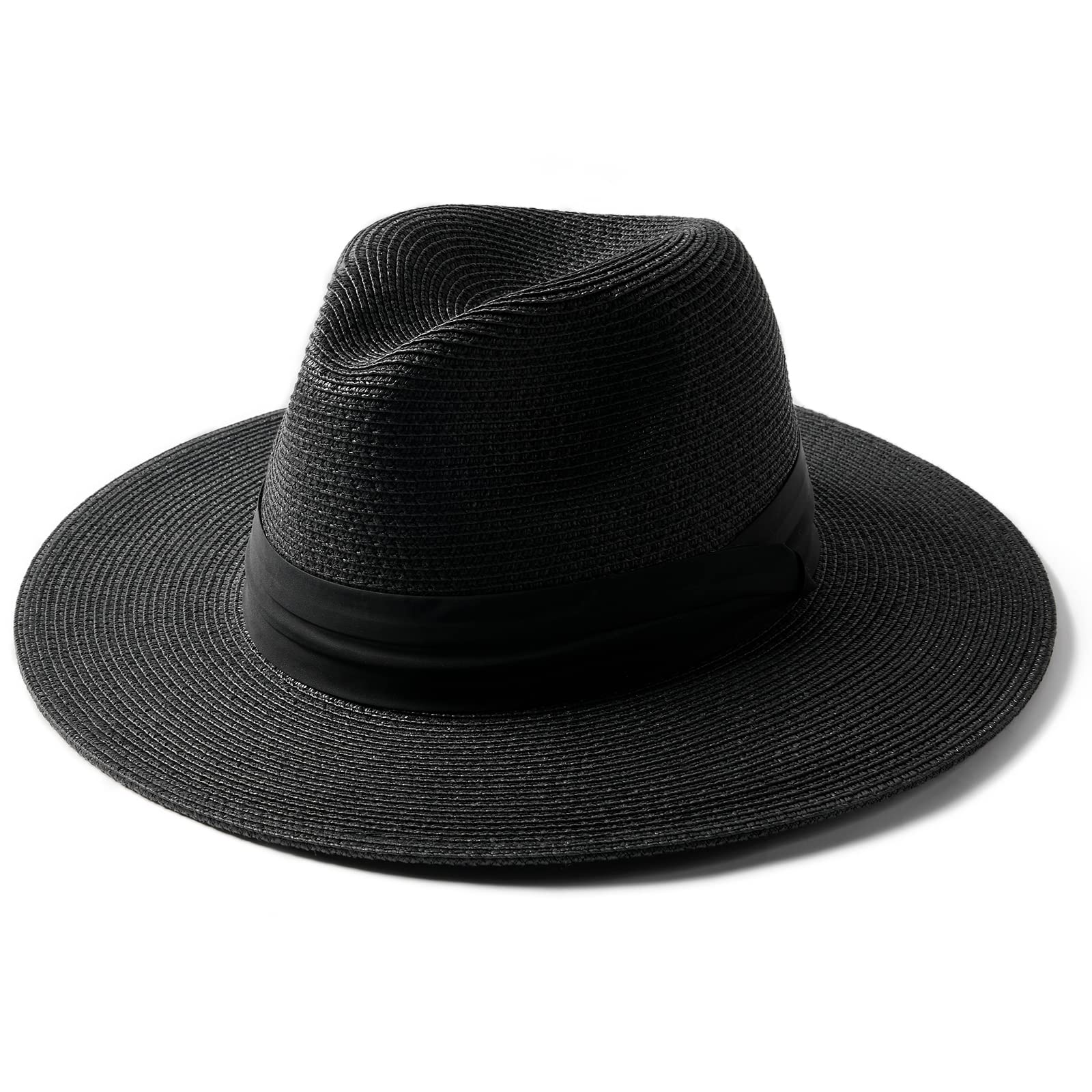 Packable Straw Fedora Panama Sun Summer Beach Hat Cuban Trilby