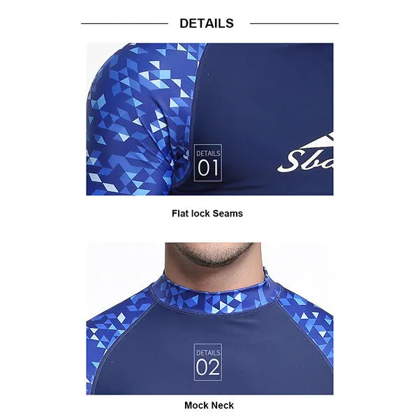 SBART Mens Top Wetsuits Lycra Quick Drying Swim Surf Dive Swimsuit