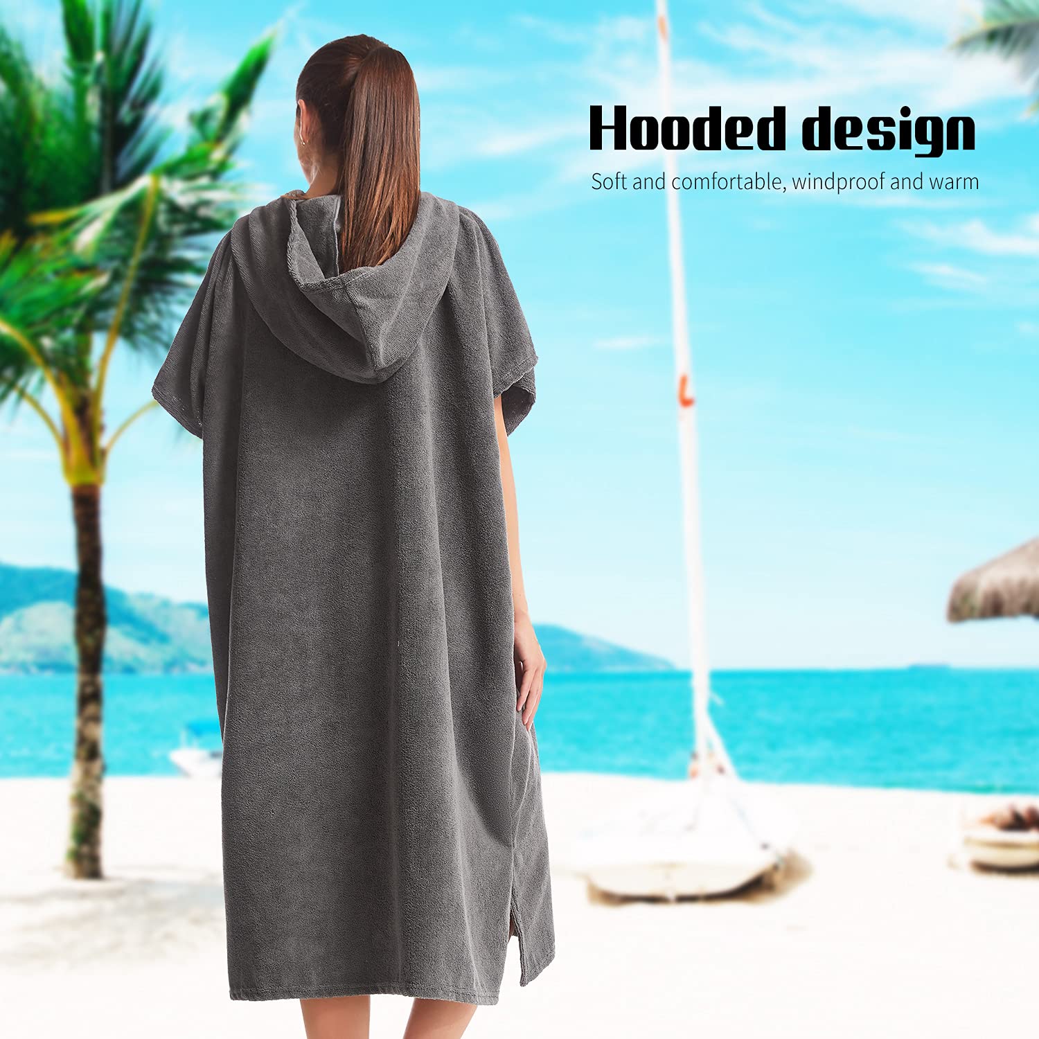 Surf Swimming Poncho Changing Robe Quick Dry Microfiber Changing Towel