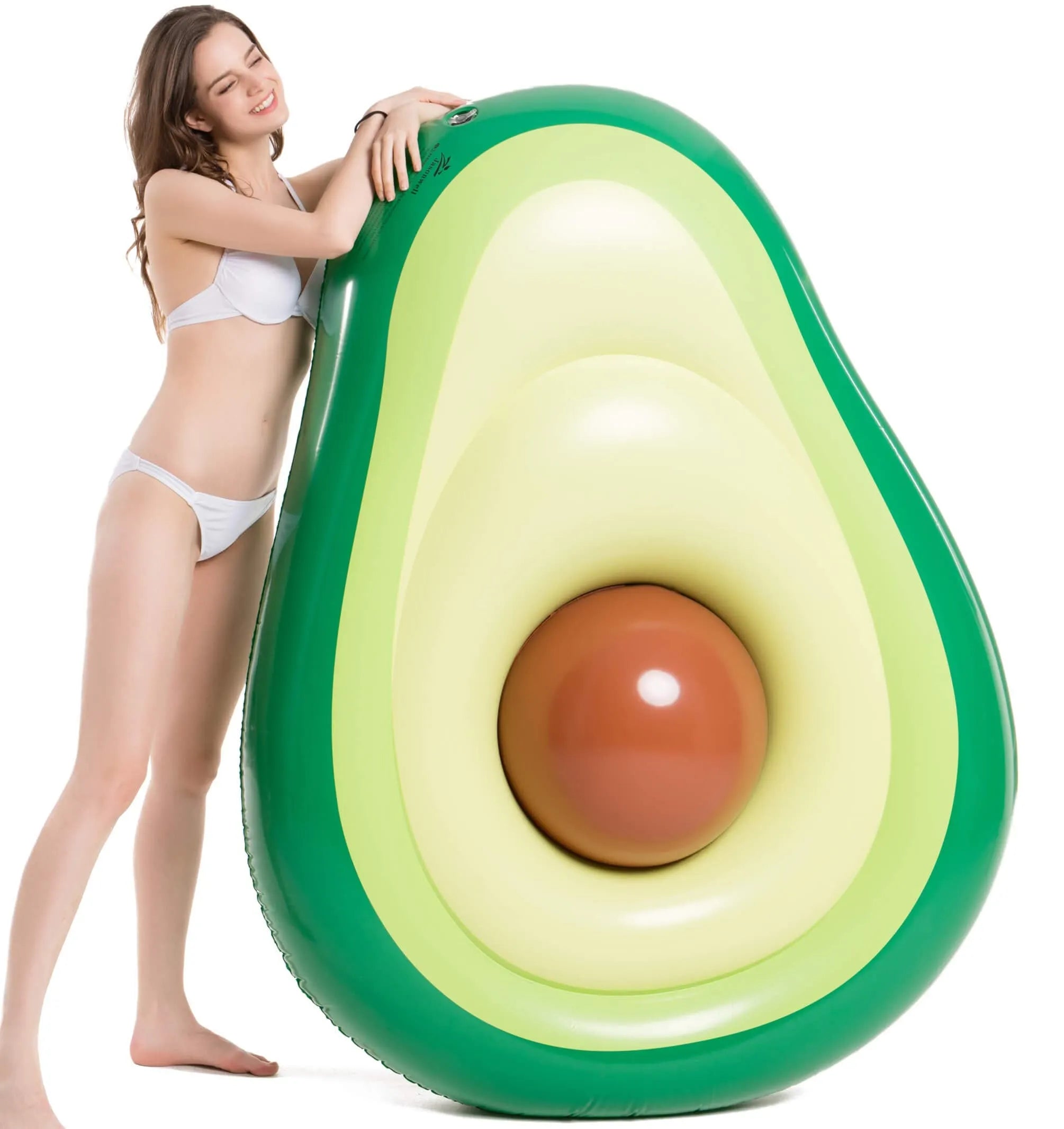 65" Inflatable Avocado Pool Float with Pump