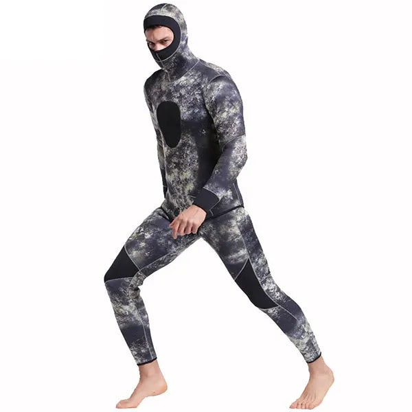 SBART Camo 5mm Men Neoprene Wetsuits Underwater Warm Hooded Spearfishing Wetsuit