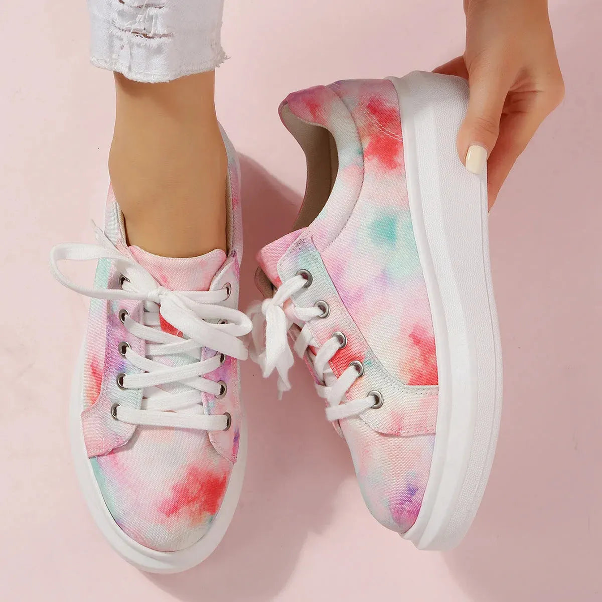 Lace-Up Casual Colorful Canvas Shoes