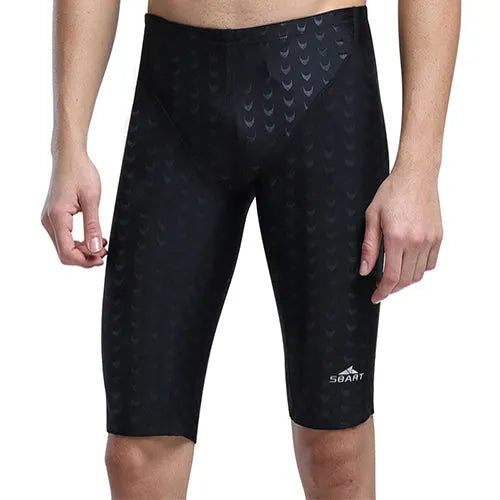 SBART Men's Lycra Rash Guards Pants Shark Skin Competitive Beach Shorts Jammers