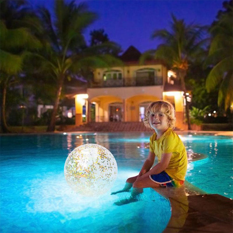 Glitter Beach Ball Family Party Water Toy with Inflator