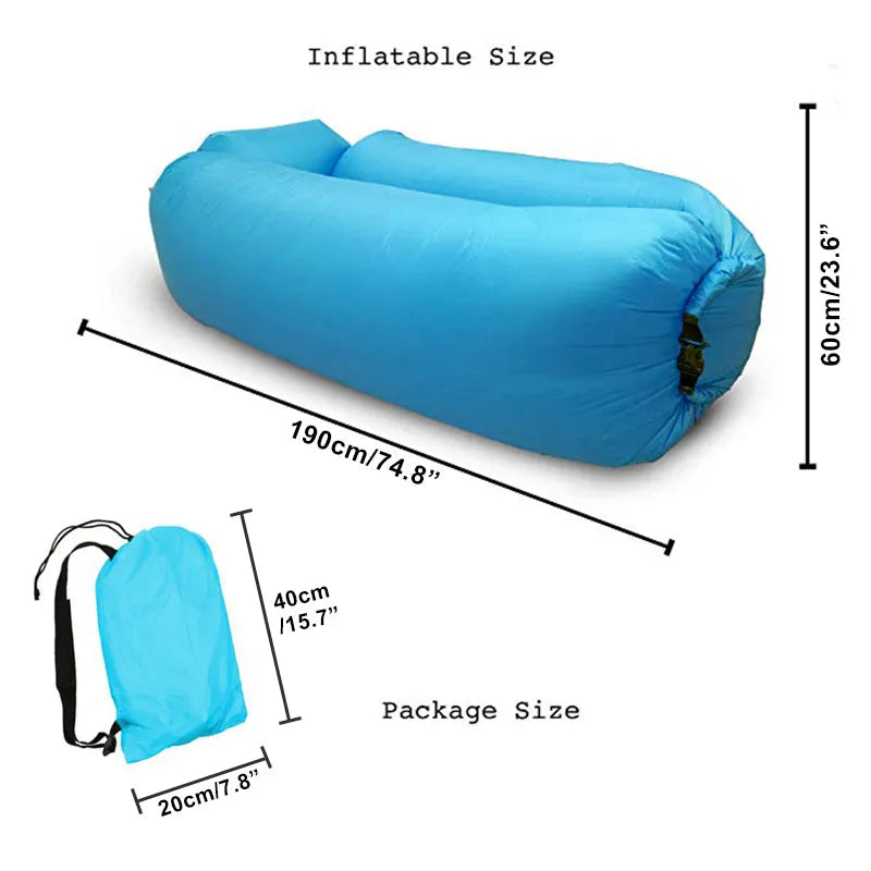 Inflatable Recliner Air Sofa Light Beach Sleeping Camping Bag