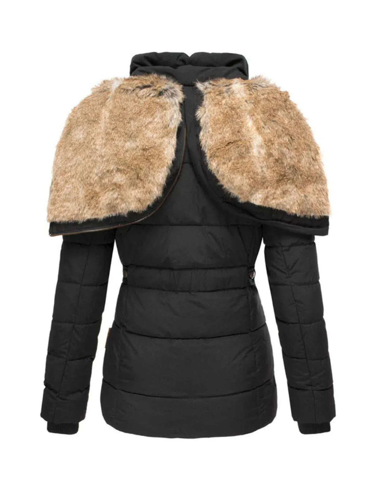 Women's Winter Hooded Parka Coat with Faux Fur Lined Outdoor Windproof Coat