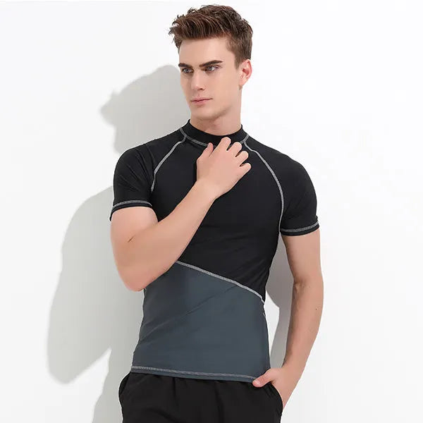 SBART Short Sleeve Men Rash Guards Wetsuit