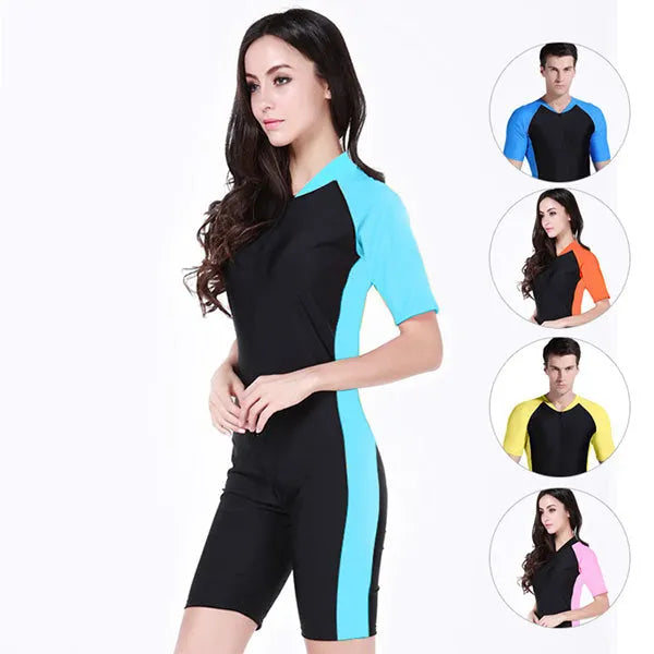 SBART Women Wetsuit Lycra Swimwear Short Sleeve UV-proof Surf Surfing Swiming Suit