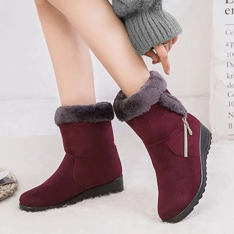 Women Winter Boots Fur Collar Casual Orthopedic Shoes