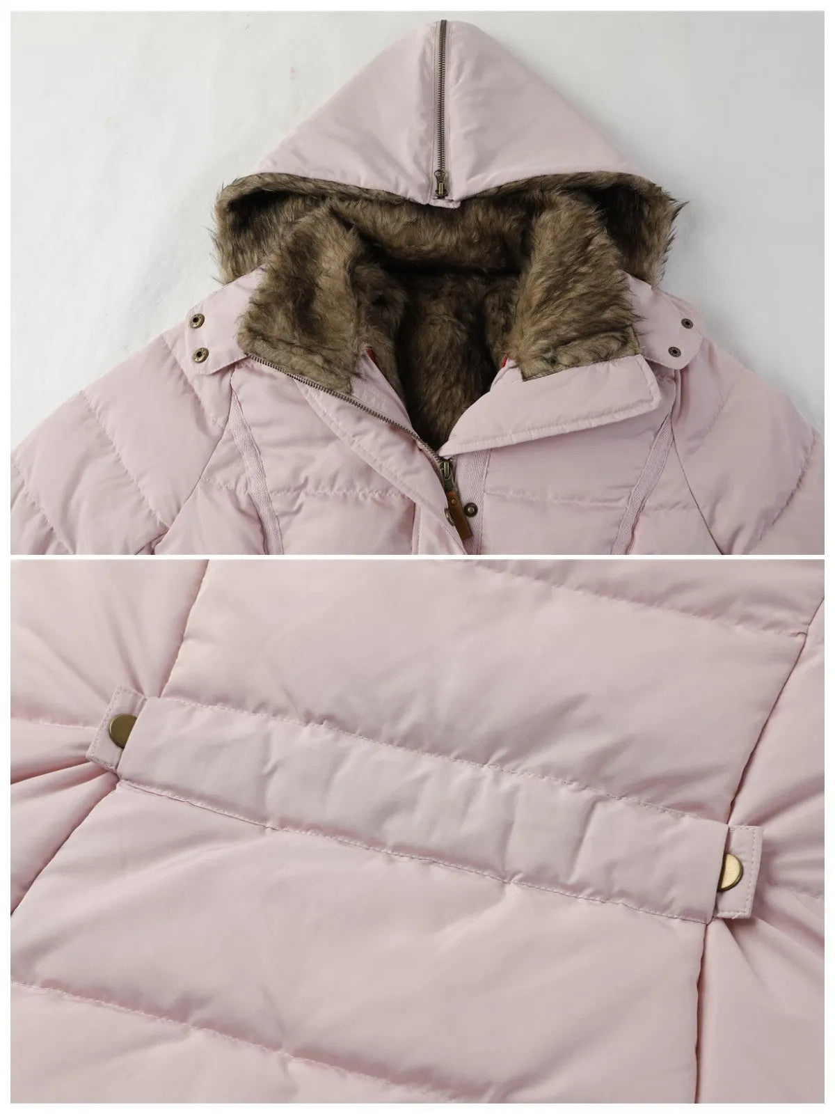 Women's Winter Hooded Parka Coat with Faux Fur Lined Outdoor Windproof Coat