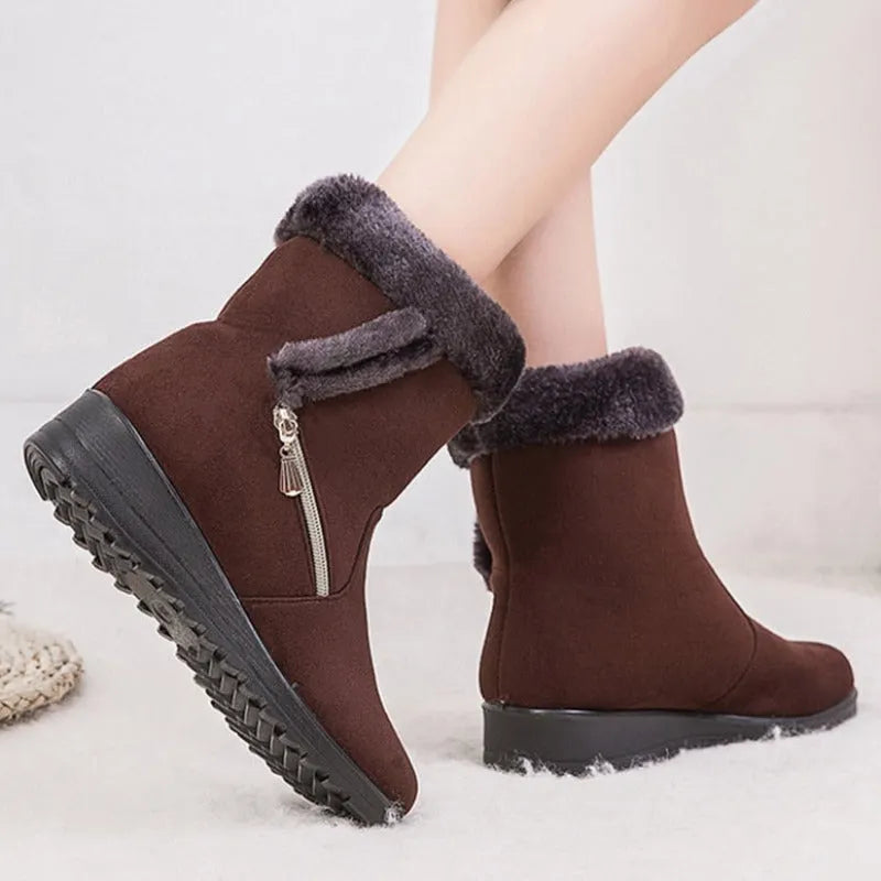 Women Winter Boots Fur Collar Casual Orthopedic Shoes