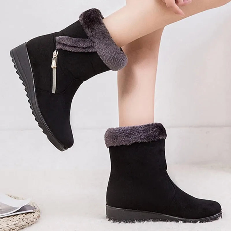 Women Winter Boots Fur Collar Casual Orthopedic Shoes