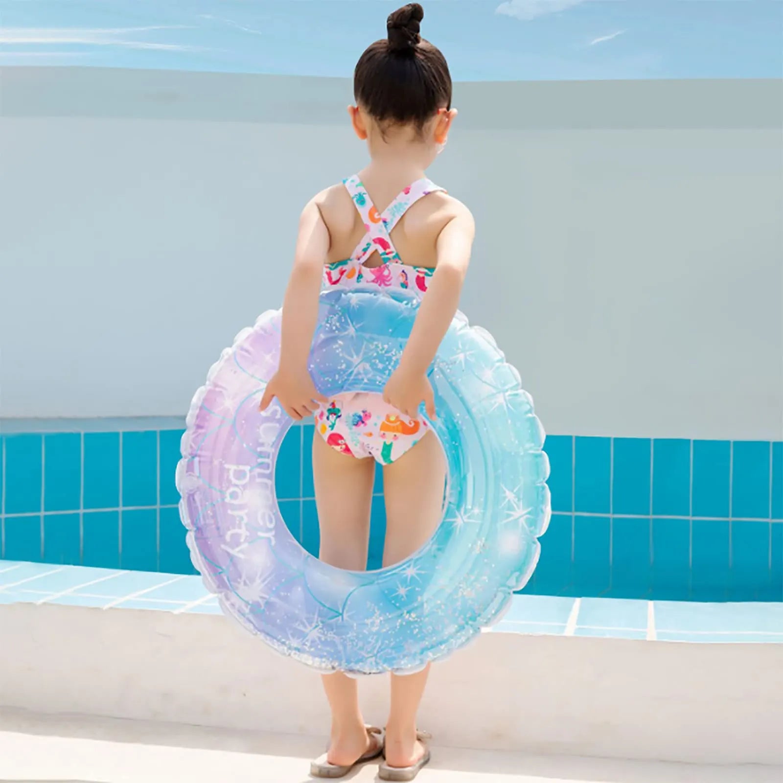 Glitter Swim Ring Pool Float Tube